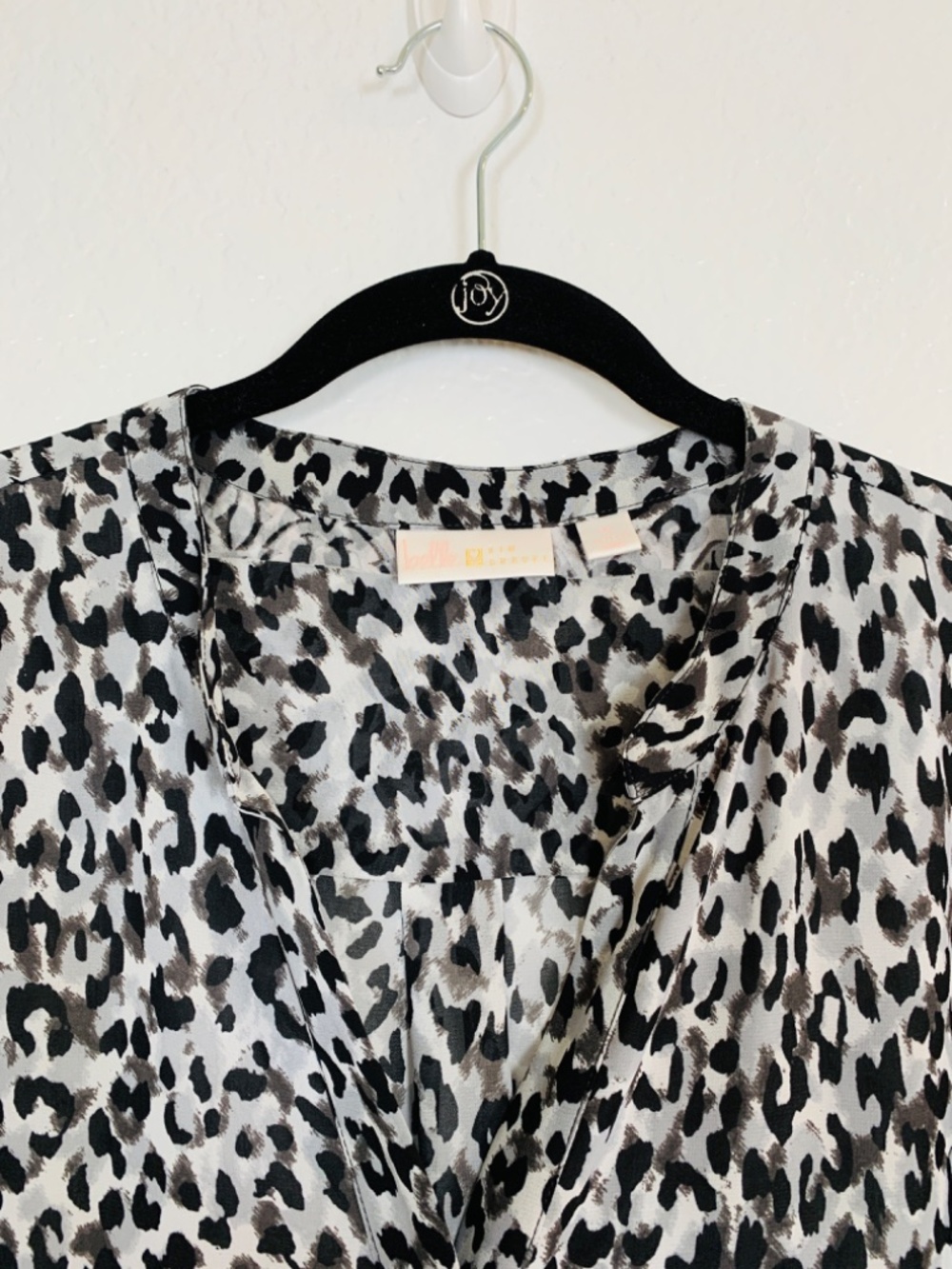 Belle Kim Gravel Floral Animal Print Tunic Top 1X Semi Sheer Button Up Chiffon - Picture 2 of 14